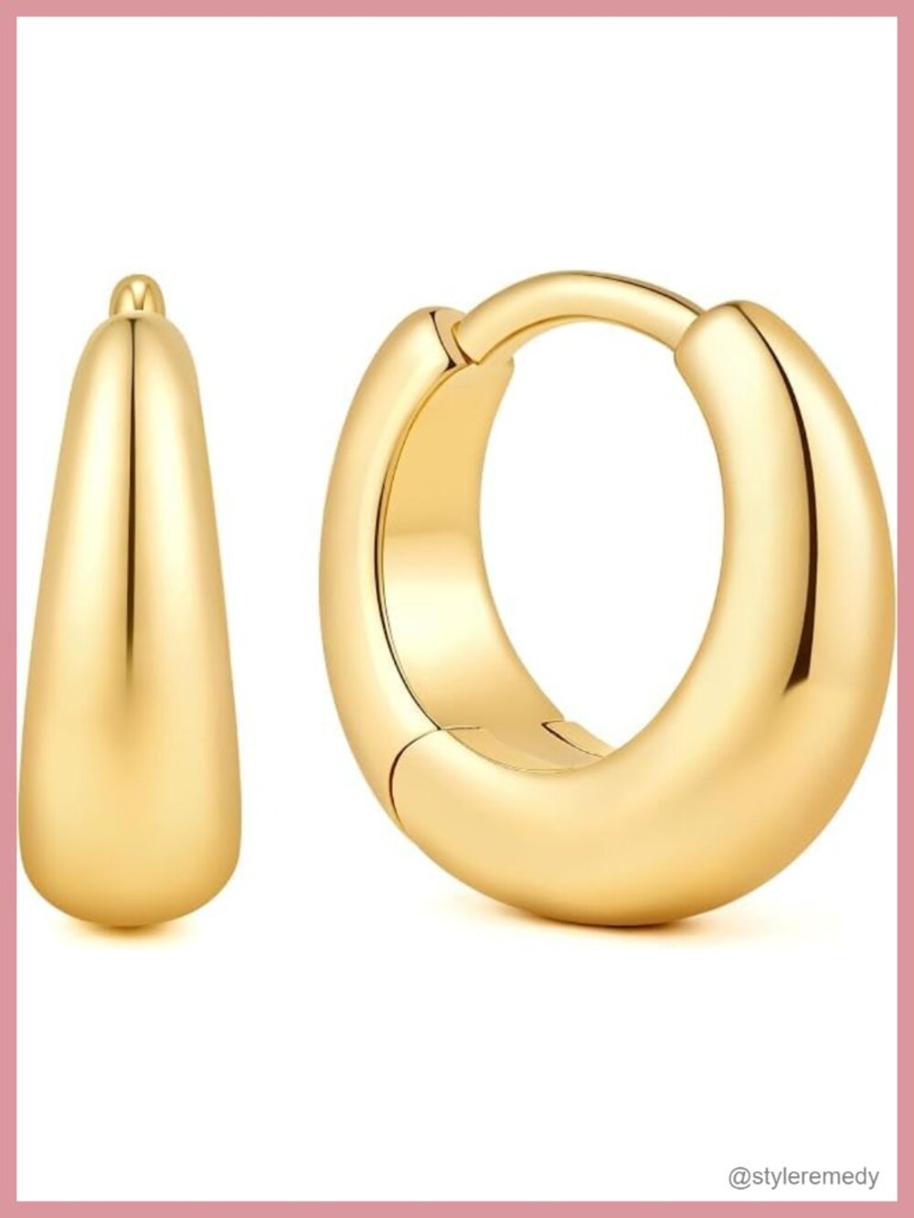 14K Gold Hoop Earrings Women Huggie Hypoallergenic Lightweight